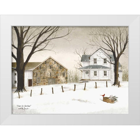 Home for Christmas White Modern Wood Framed Art Print by Jacobs, Billy
