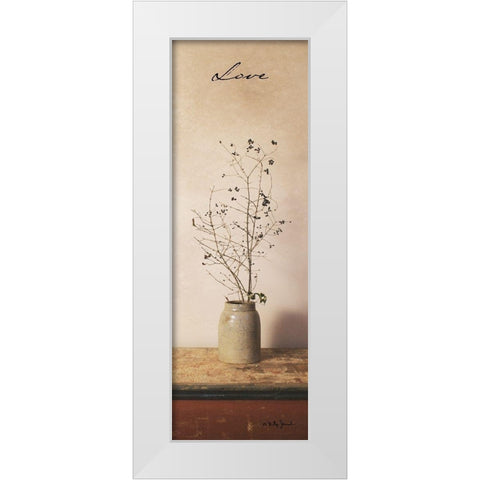 Love White Modern Wood Framed Art Print by Jacobs, Billy