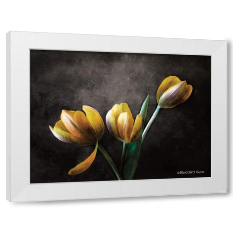 Contemporary Floral Tulips White Modern Wood Framed Art Print by Bluebird Barn