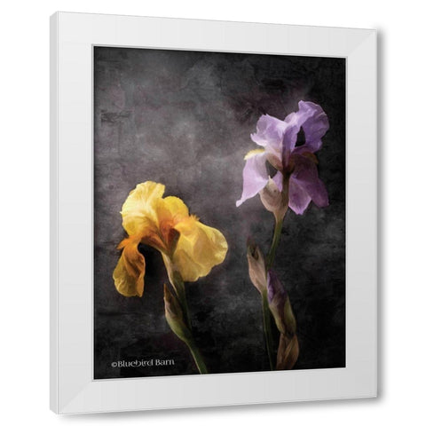 Contemporize Floral Iris White Modern Wood Framed Art Print by Bluebird Barn