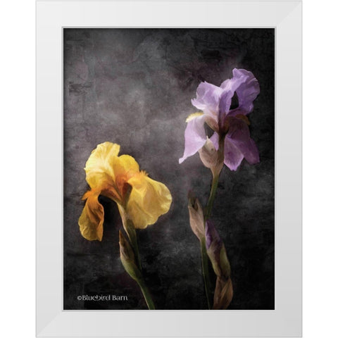 Contemporize Floral Iris White Modern Wood Framed Art Print by Bluebird Barn