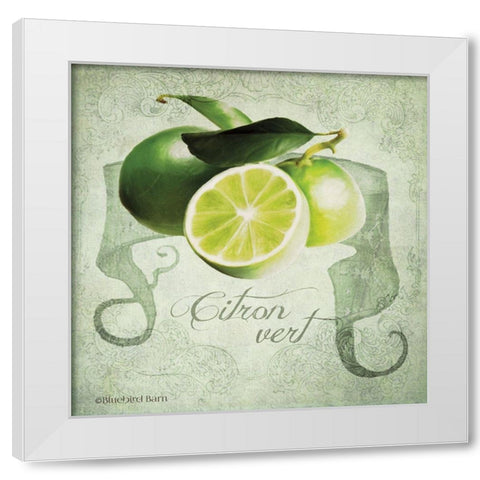 Vintage Limes Citron White Modern Wood Framed Art Print by Bluebird Barn