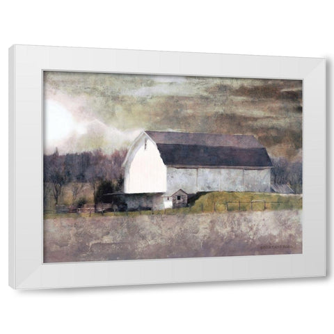 Rustic White Barn Scene I White Modern Wood Framed Art Print by Bluebird Barn