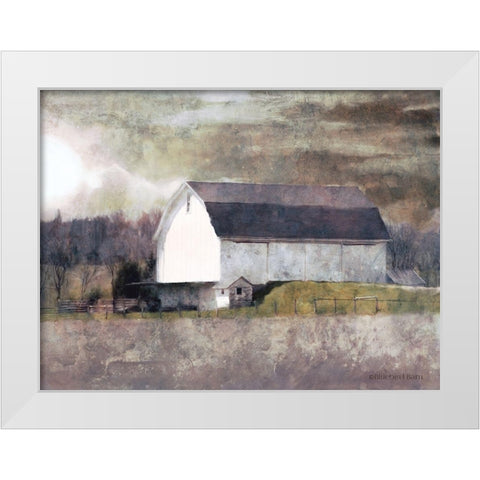 Rustic White Barn Scene I White Modern Wood Framed Art Print by Bluebird Barn