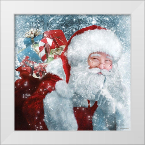 Santa Presents White Modern Wood Framed Art Print by Bluebird Barn
