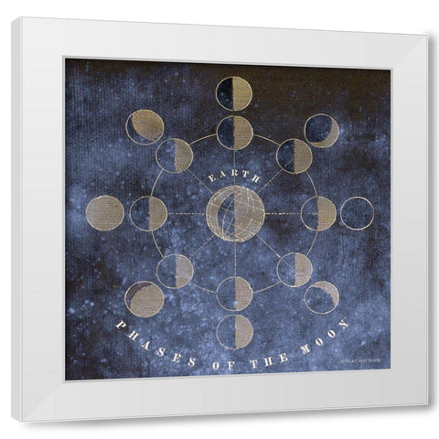 Vintage Celestial Moons White Modern Wood Framed Art Print by Bluebird Barn