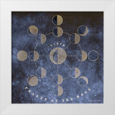 Vintage Celestial Moons White Modern Wood Framed Art Print by Bluebird Barn