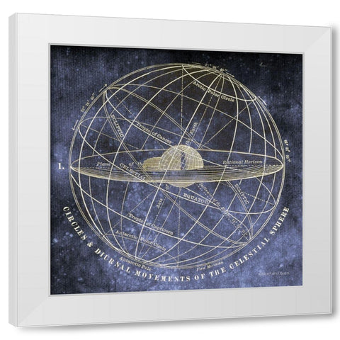 Vintage Celestial Planets White Modern Wood Framed Art Print by Bluebird Barn