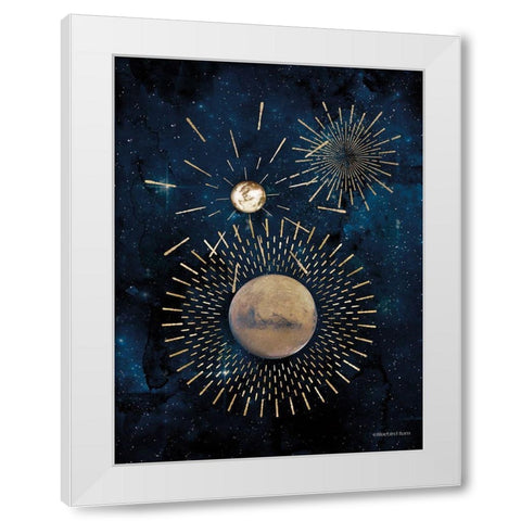 Gold Celestial Rays III White Modern Wood Framed Art Print by Bluebird Barn