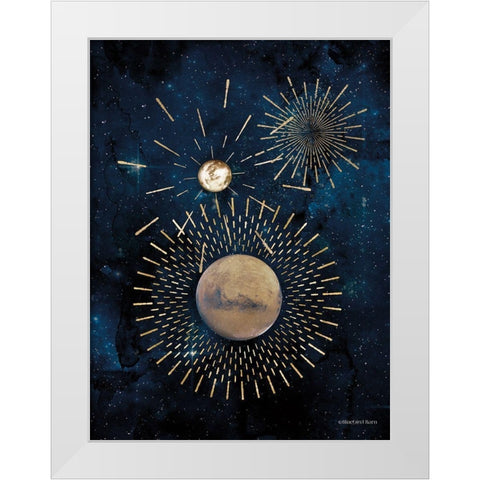 Gold Celestial Rays III White Modern Wood Framed Art Print by Bluebird Barn