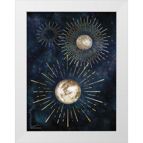 Gold Celestial Rays IV White Modern Wood Framed Art Print by Bluebird Barn