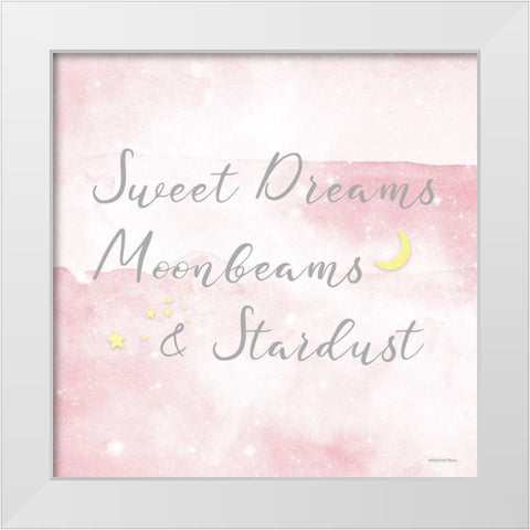 Sweet Dreams White Modern Wood Framed Art Print by Bluebird Barn