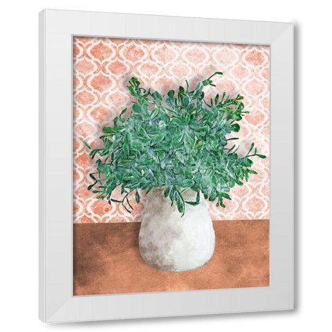 Terra Greenery White Modern Wood Framed Art Print by Bluebird Barn