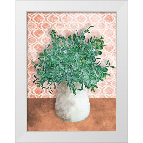 Terra Greenery White Modern Wood Framed Art Print by Bluebird Barn