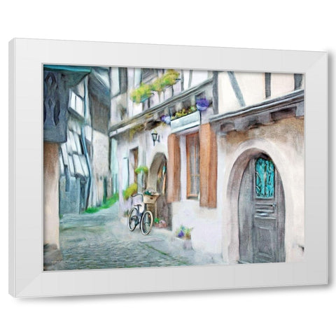 Alleyway White Modern Wood Framed Art Print by Bluebird Barn