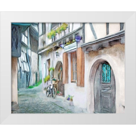 Alleyway White Modern Wood Framed Art Print by Bluebird Barn