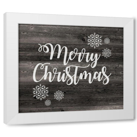 Merry Christmas White Modern Wood Framed Art Print by Bluebird Barn