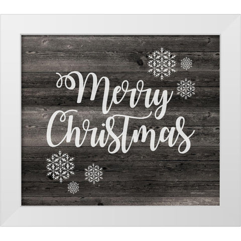 Merry Christmas White Modern Wood Framed Art Print by Bluebird Barn