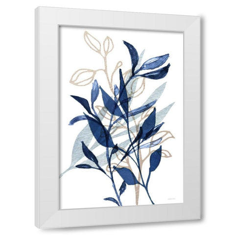 Botanical Blues I White Modern Wood Framed Art Print by Bluebird Barn