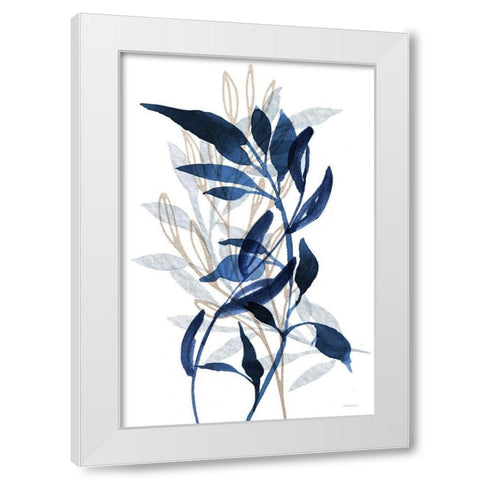 Botanical Blues II White Modern Wood Framed Art Print by Bluebird Barn