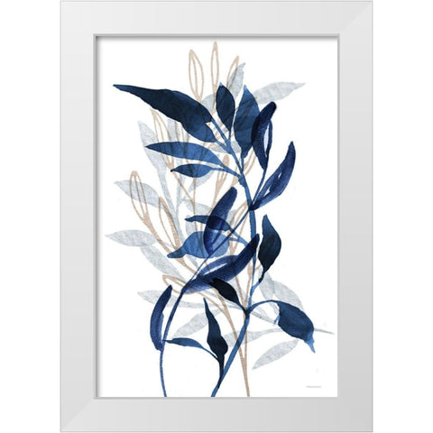 Botanical Blues II White Modern Wood Framed Art Print by Bluebird Barn