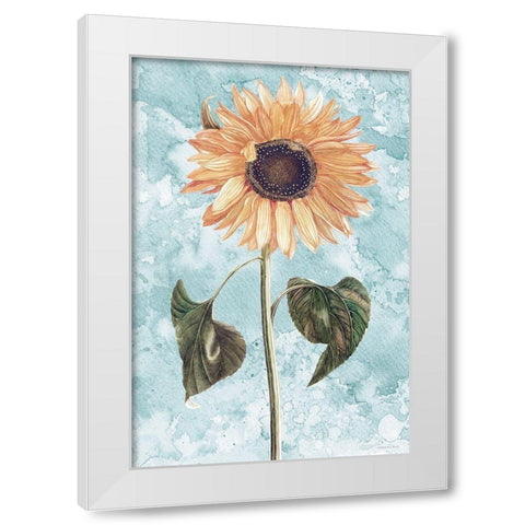 Vintage Sunflower White Modern Wood Framed Art Print by Bluebird Barn