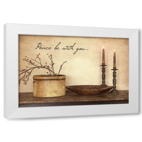 Peace Be With You White Modern Wood Framed Art Print by Boyer, Susie