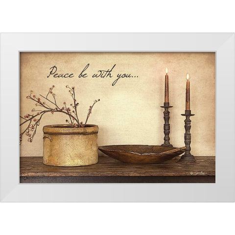 Peace Be With You White Modern Wood Framed Art Print by Boyer, Susie