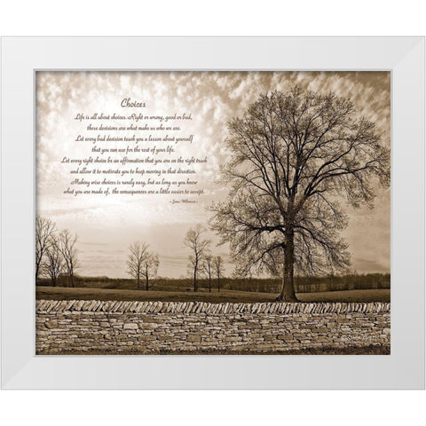 Choices White Modern Wood Framed Art Print by Susie Boyer