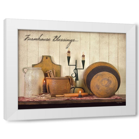 Farmhouse Blessings White Modern Wood Framed Art Print by Boyer, Susie