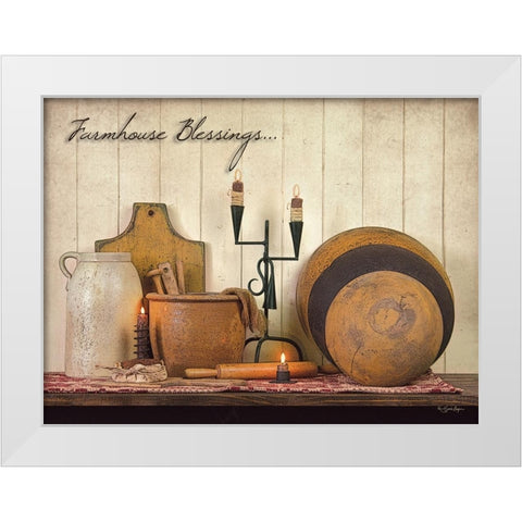 Farmhouse Blessings White Modern Wood Framed Art Print by Boyer, Susie