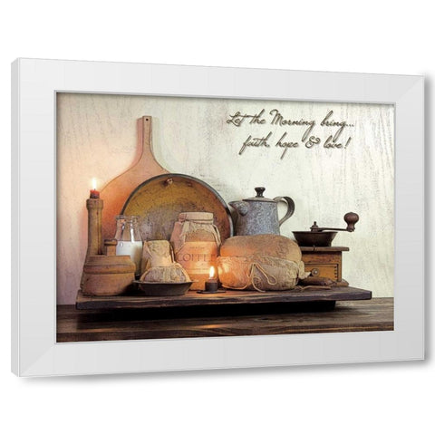 Faith, Hope and Love White Modern Wood Framed Art Print by Boyer, Susie