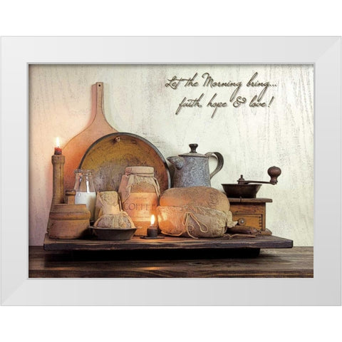 Faith, Hope and Love White Modern Wood Framed Art Print by Boyer, Susie