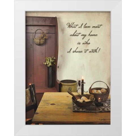 What I Love Most White Modern Wood Framed Art Print by Boyer, Susie