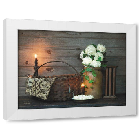 White Flowers White Modern Wood Framed Art Print by Boyer, Susie