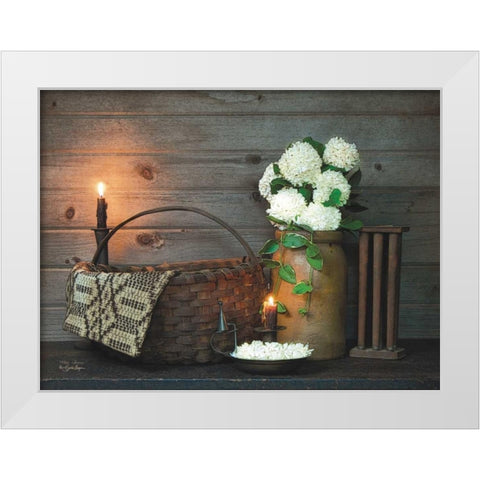 White Flowers White Modern Wood Framed Art Print by Boyer, Susie