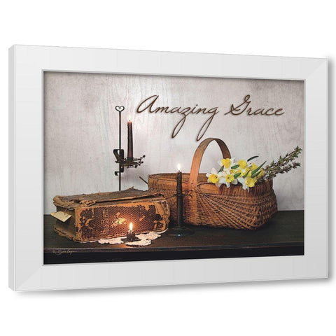 Amazing Grace White Modern Wood Framed Art Print by Boyer, Susie
