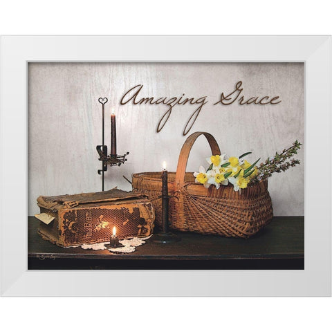 Amazing Grace White Modern Wood Framed Art Print by Boyer, Susie