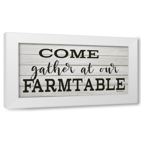 Come Gather at our Farm Table White Modern Wood Framed Art Print by Boyer, Susie