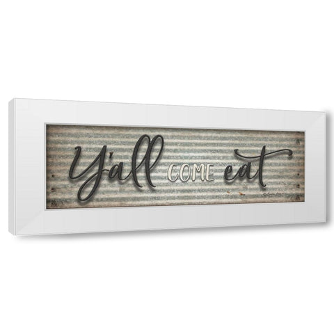 Yall Come Eat White Modern Wood Framed Art Print by Boyer, Susie