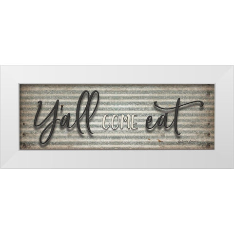 Yall Come Eat White Modern Wood Framed Art Print by Boyer, Susie