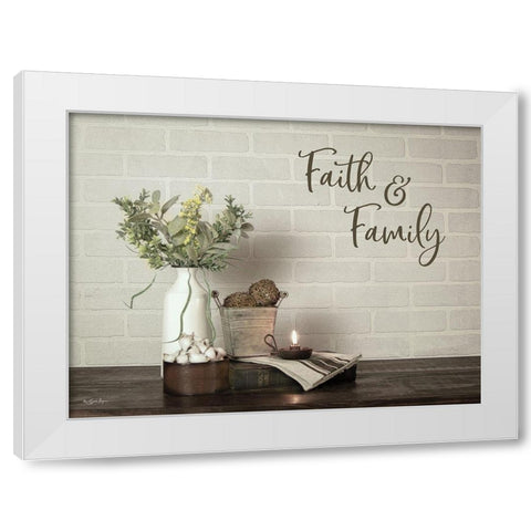 Faith and Family White Modern Wood Framed Art Print by Boyer, Susie