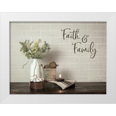 Faith and Family White Modern Wood Framed Art Print by Boyer, Susie