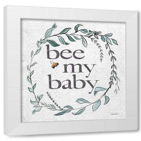 Bee My Baby White Modern Wood Framed Art Print by Boyer, Susie
