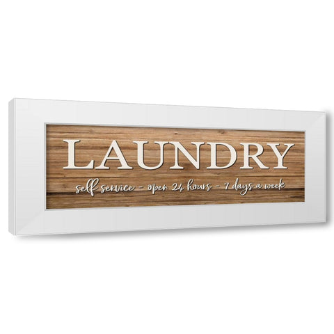 LAUNDRY White Modern Wood Framed Art Print by Boyer, Susie