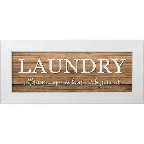 LAUNDRY White Modern Wood Framed Art Print by Boyer, Susie