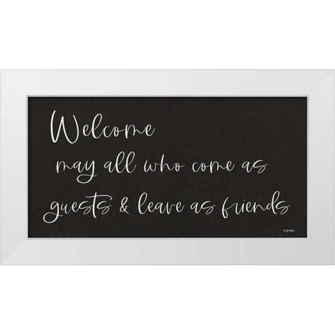 Welcome White Modern Wood Framed Art Print by Boyer, Susie