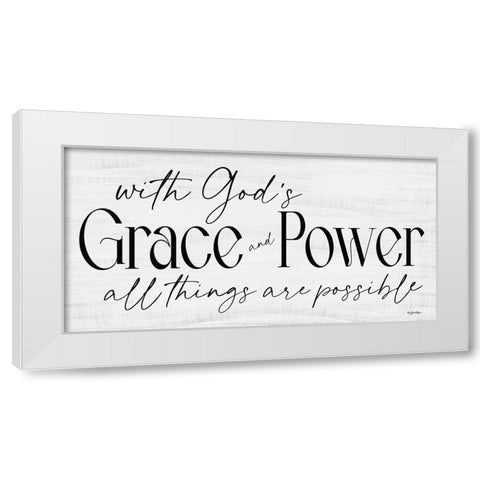 Gods Grace and Power White Modern Wood Framed Art Print by Boyer, Susie