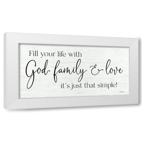 God - Family And Love White Modern Wood Framed Art Print by Boyer, Susie
