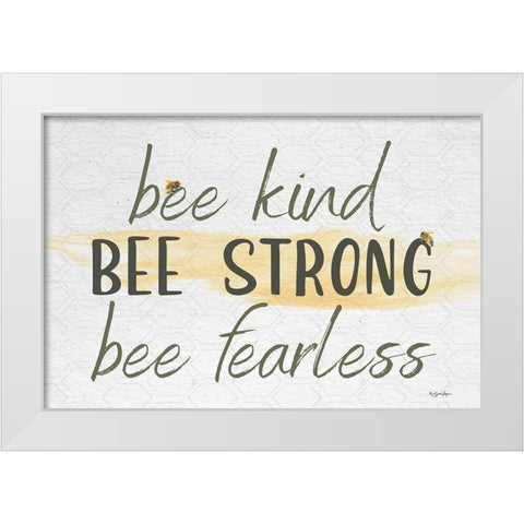 Bee Strong White Modern Wood Framed Art Print by Boyer, Susie